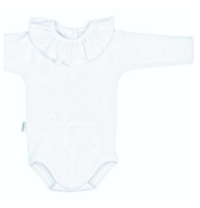 Baby Bodysuit Babidu LS - Frill Neck White Size 18m