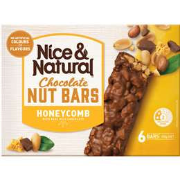 Nice & Natural Chocolate Nut Bars Honeycomb 6pk