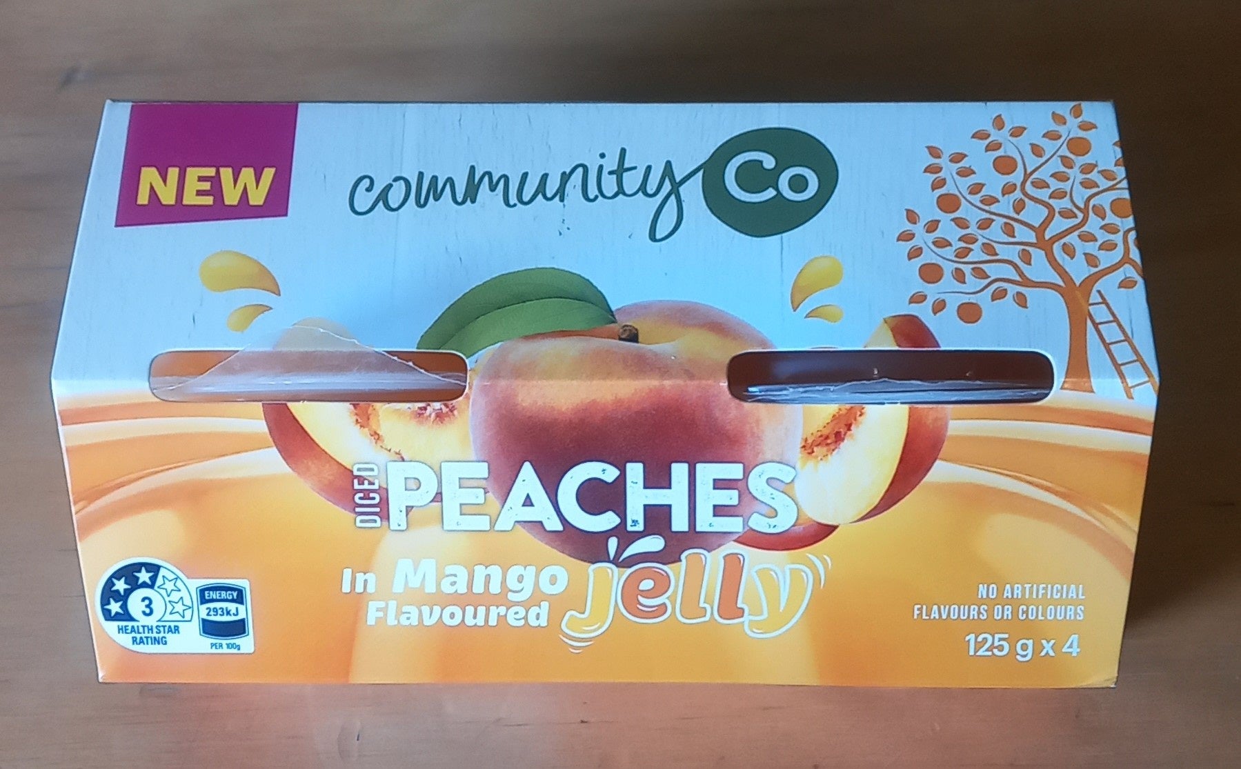 Community Co Peaches in Mango Jelly 4x125gm