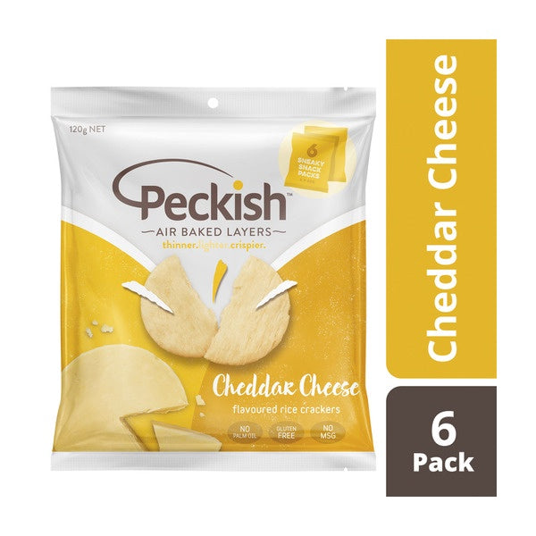 Peckish Rice Crackers Cheese 6pk 120g
