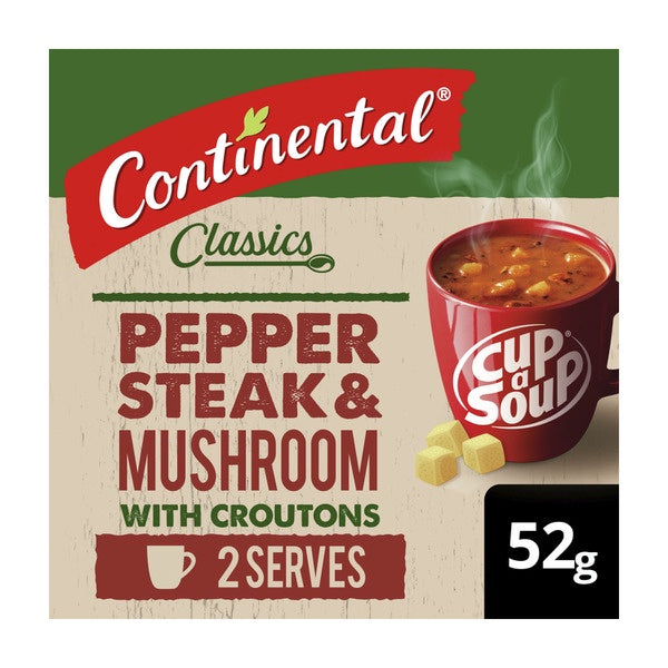 Continental Cup-A-Soup Pepper, Steak & Mushroom 2pk