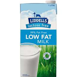 Liddells Low Fat Lactose Free UHT Milk 1L