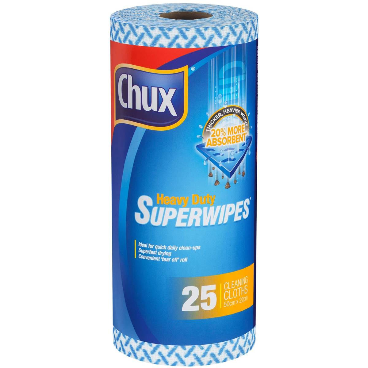Chux Super Wipes On A Roll 25s