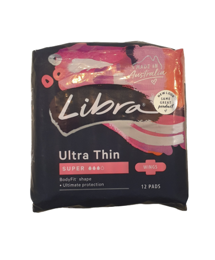Libra Ultra Thin Super Pads with Wings 12pk