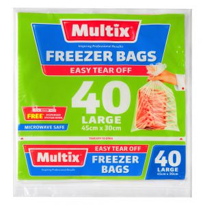 Multix Freezer Bag Tear Off Large 40pk