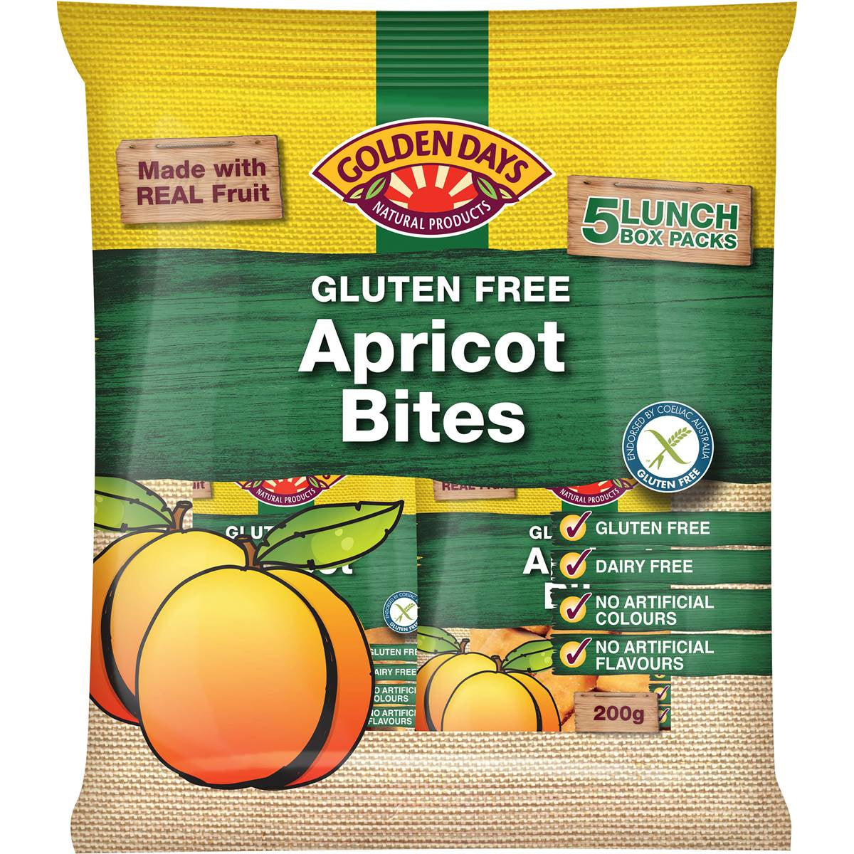 Golden Days Apricot Bites (5 pack) 200g