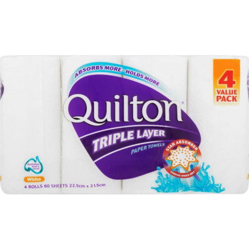 Quilton 3ply 4pk Paper Towel