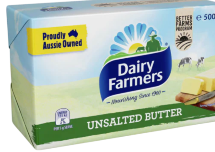Dairy Farmers Unsalted Butter Block 500g