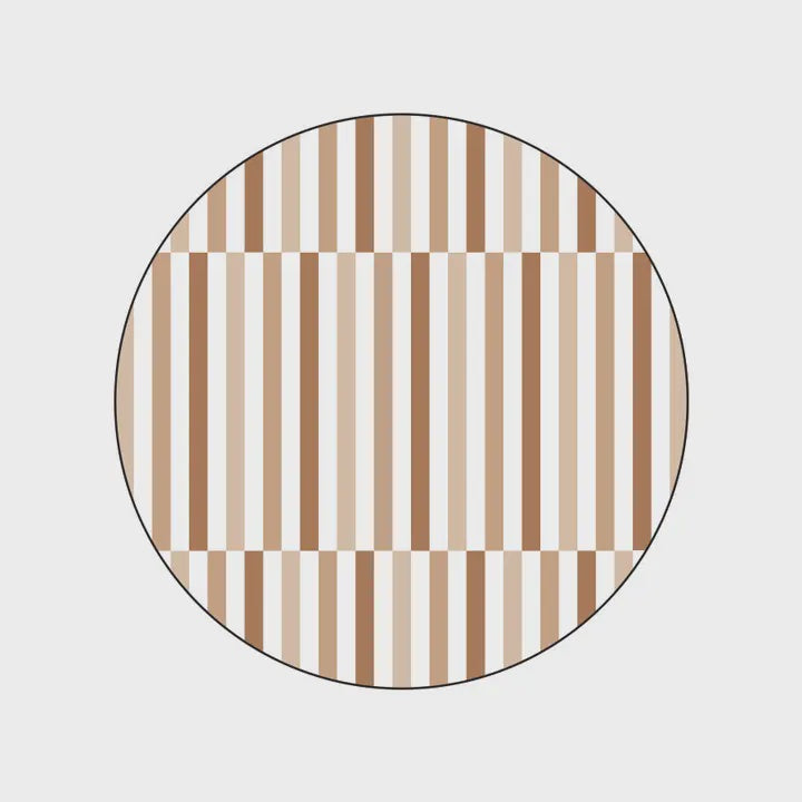 Natural Stripe Picnic Rug Round