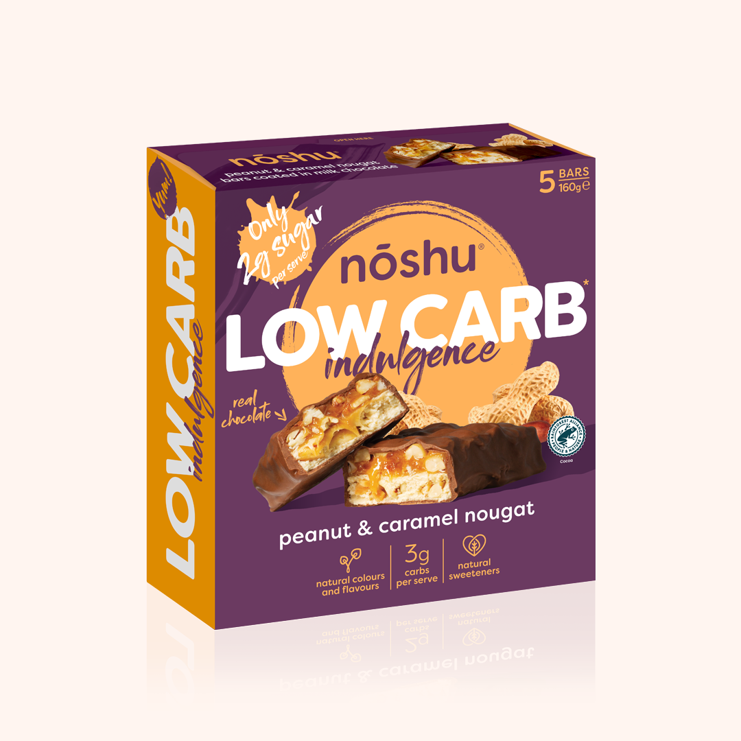 Noshu Low Carb Peanut & Caramel Nougat Indulgence 5pk