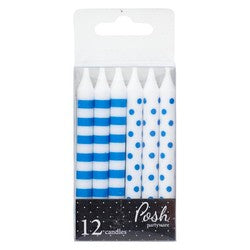 Posh Partyware Candles Blue