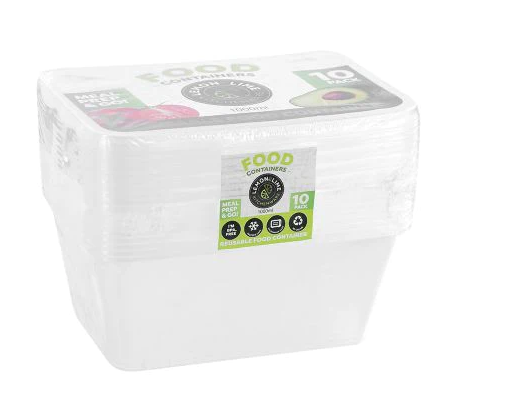 Lemon & Lime Food Containers Rectangle 1000ml 10pk