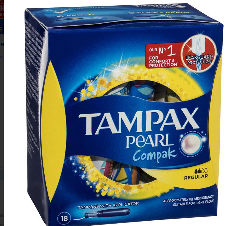 Tampax Pearl Compak Regular Tampons 18pk