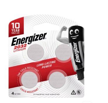 Energizer Battery Lithium 2032 4 Pack
