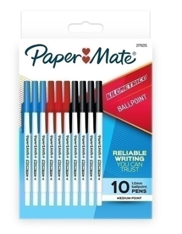 Paper Mate Kilometrico Assorted Pens 10pk