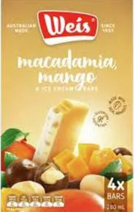 Weis Bar Macad Mango & Cream 4 pk