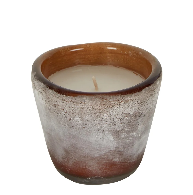 Buried Amber Glass Bowl Wax Candle Small