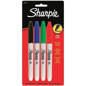 Sharpie Fine Point Permanent Marker Business Assorted 4 Pack