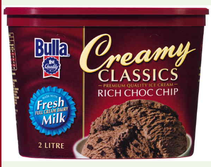 Bulla Creamy Choc Chip Ice Cream 2L