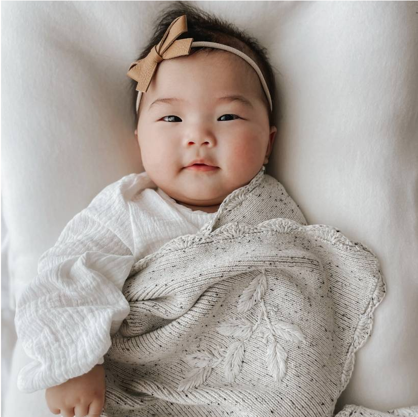 Baby Blanket PopYaTot Heirloom Embroidered - Fleck