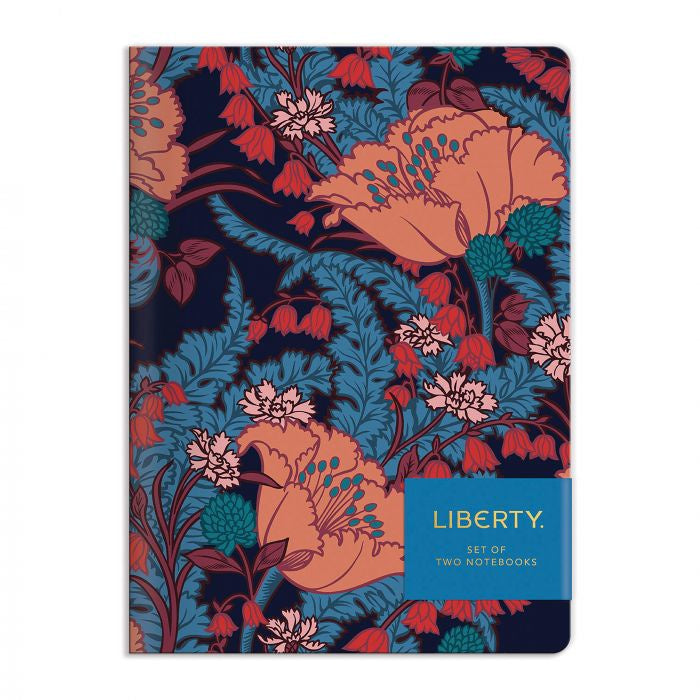 Liberty Floral Writers Notebook 2pk 21 x 15 cm