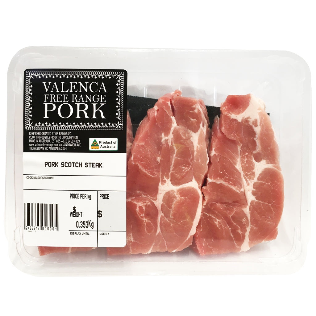 Pork Scotch Steaks Free Range $16.95/kg
