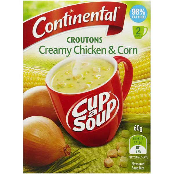 Continental Cup-A-Soup Creamy Chicken & Corn 2pk