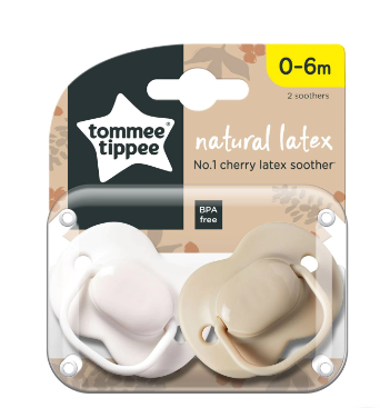Dummy Tommee Tippee Natural Latex No.1 Cherry  0-6m - 2pk