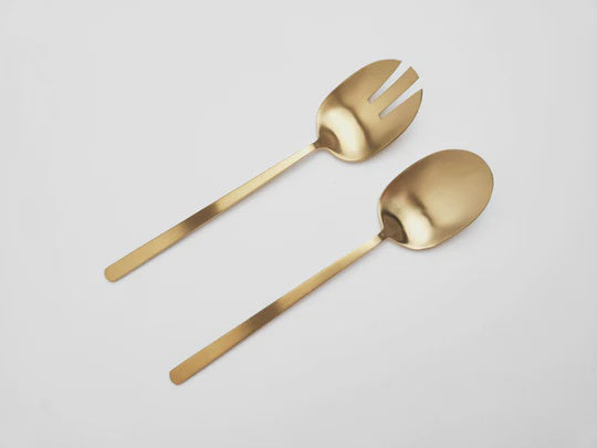Salad Servers Satin Gold 2 Piece
