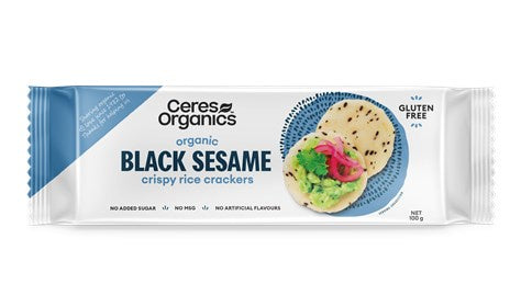 Ceres Organic Rice Crackers, Black Sesame 100g