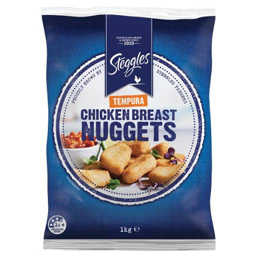 Steggles Chicken Breast Nuggets Tempura 1kg