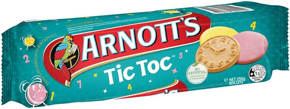Arnotts Iced TIC TOC Biscuits 250g