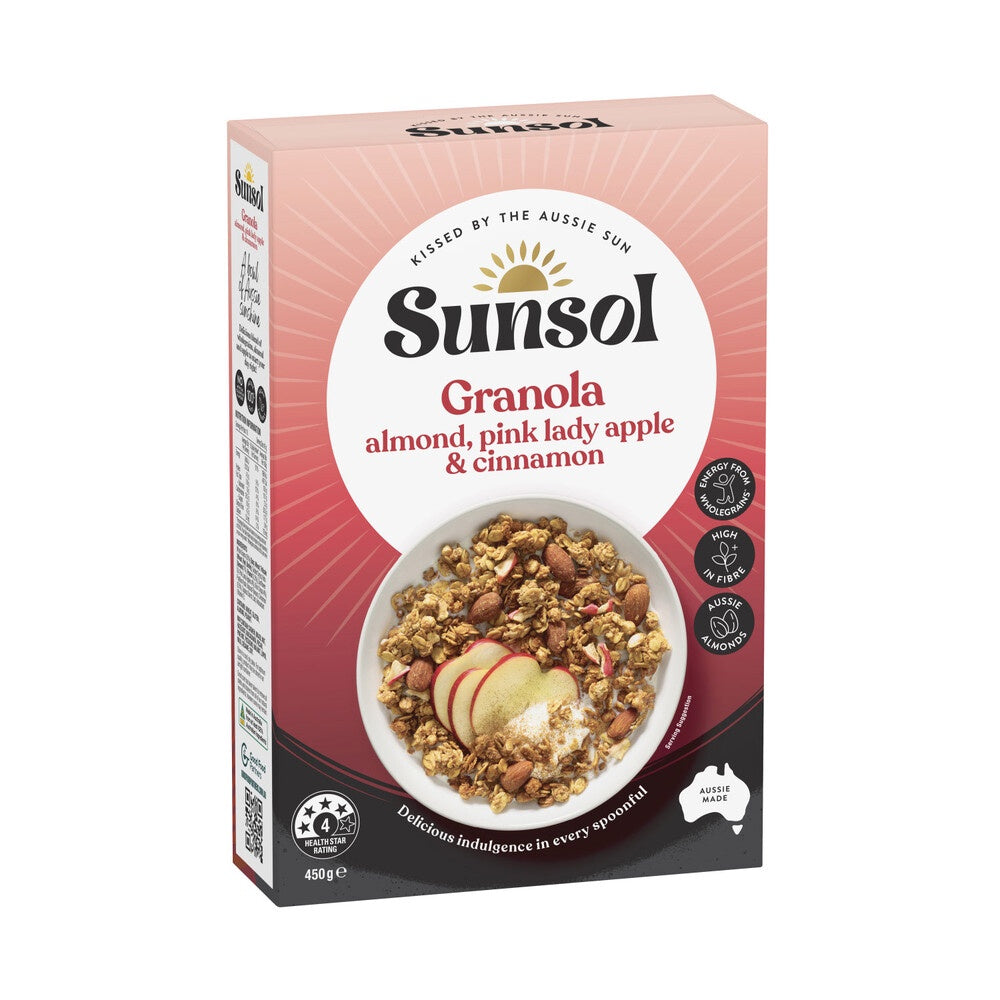 Sunsol Granola Almond, Pink Lady Apple & Cinnamon 450g