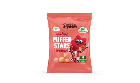 Ceres Organic Puffed Stars Barbecue 6pk 80g