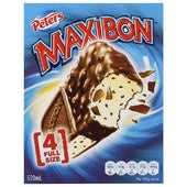 Peters Maxibon Vanilla Ice Cream 4pk