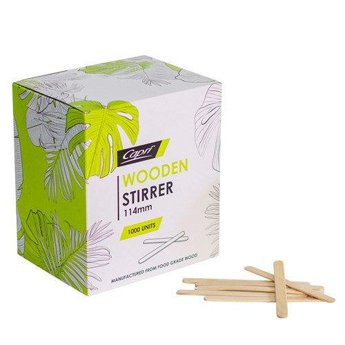 Capri Wooden Stirrers 114mm 1000 Pk