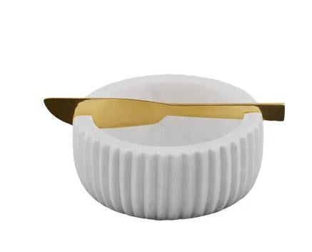 Mara 2pc Marble Serving Bowl