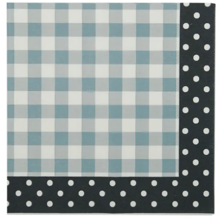 Gingham - Slate 33cm Tissue Napkin 20pk
