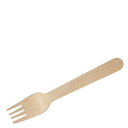 Wooden Cutlery Fork 160mm  100pk