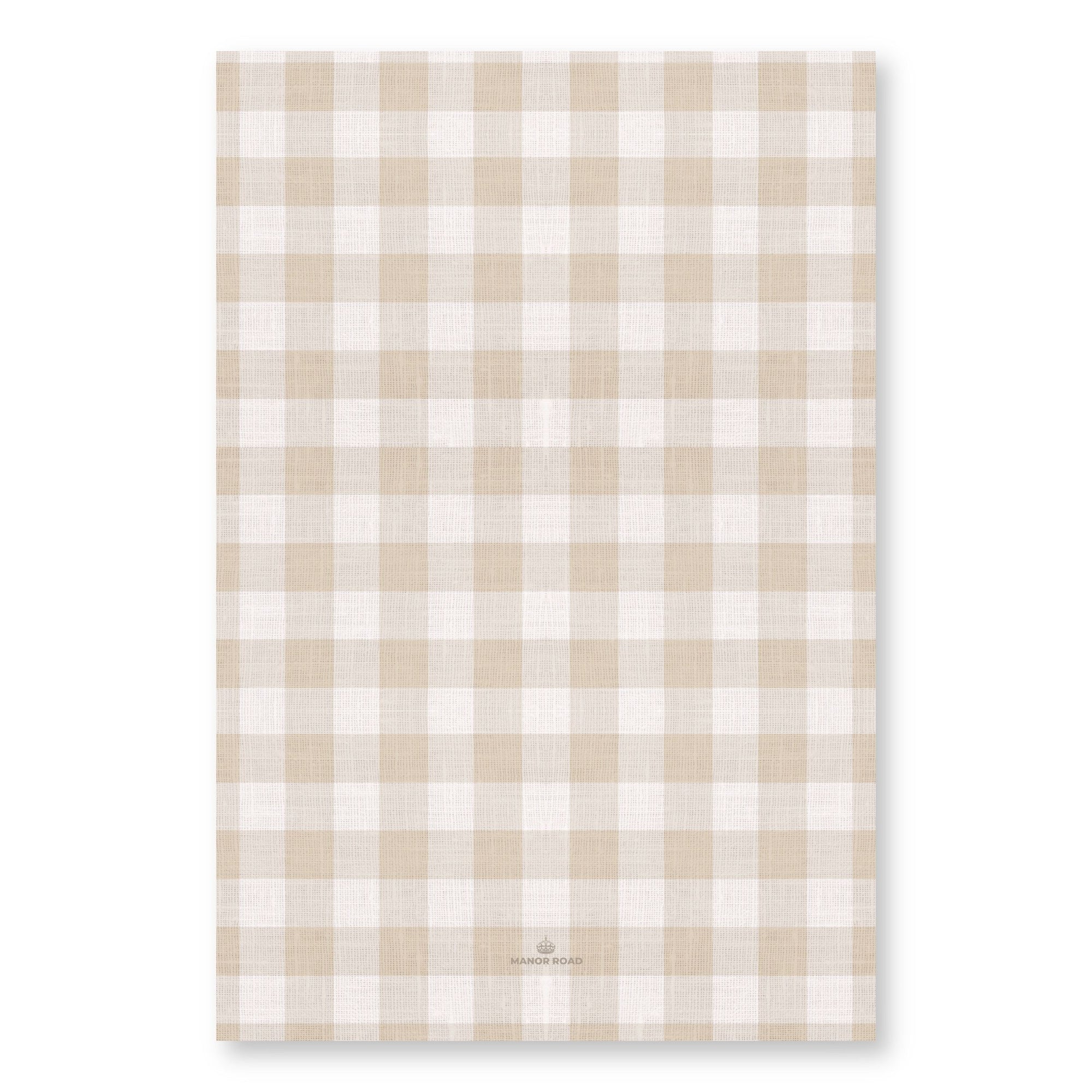 Manor Road Microfiber Tea Towel Linen (Gingham Natural)