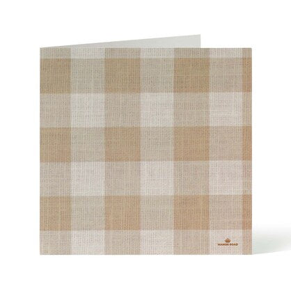Manor Road Greeting Card Linen Gingham Natural (Blank)