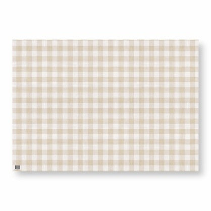 Manor Road Gift Wrap Flat Linen Gingham Natural 59.4 x 84.1cm