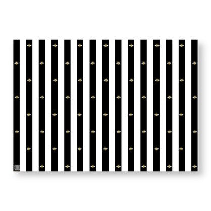 Manor Road Gift Wrap Flat Striped Bee 59.4 x 84.1cm