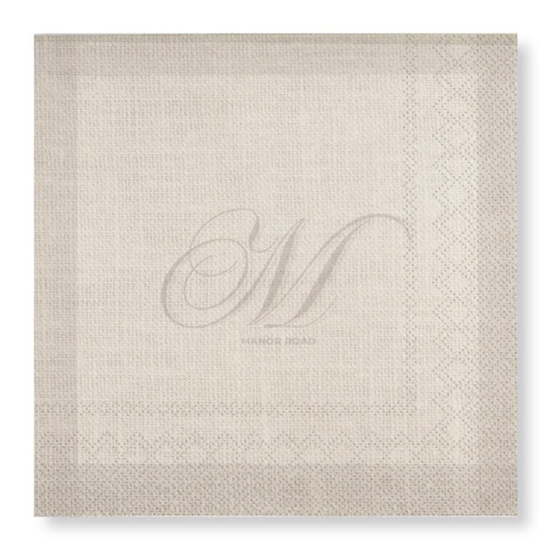 Linen ( Monogram Beige) 33cm Tissue Napkin 20pk