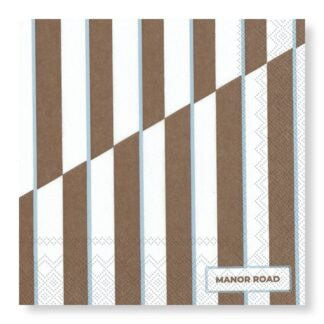 Toffee Stripe 25cm Tissue Napkin 20pk