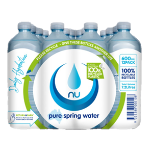 Nu Pure Spring Water 12 x 600ml