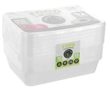 Lemon & Lime Food Containers Rectangle 500ml 12pk