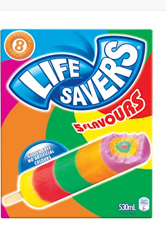 Peters Lifesavers Ice Blocks 8 Pk