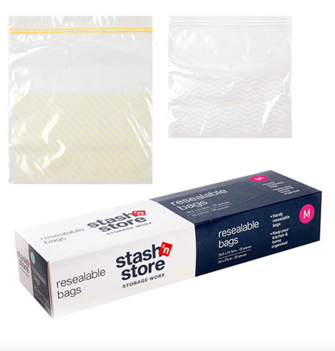 Stash n Store Resealable Bags 50pc Medium
