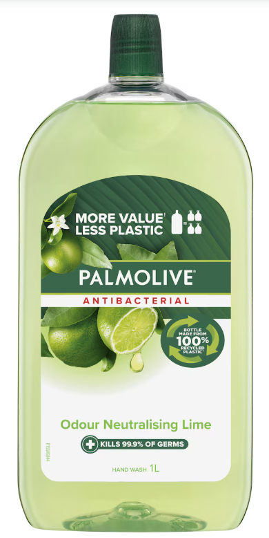 Palmolive Liquid Hand Wash Antibacterial Soap Lime Refill 1l